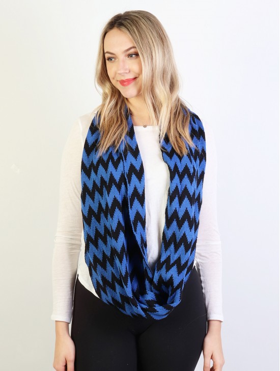 Chevron Print Loop Knit Scarf